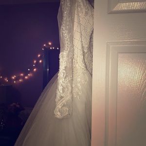 Beautiful white corset style wedding dress